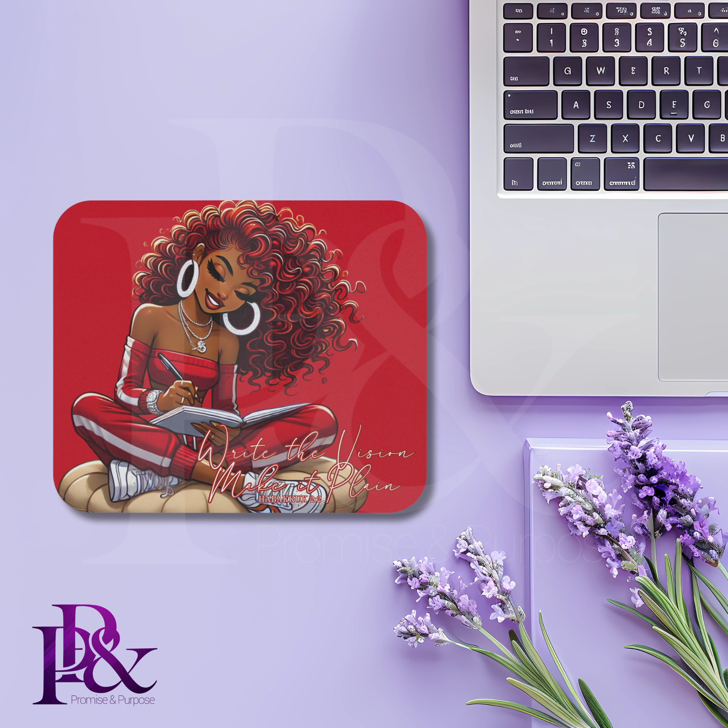 Inspired by the Word Collection – Write the Vision Mousepad | Scripture & Faith-Based Desk Decor | IS06