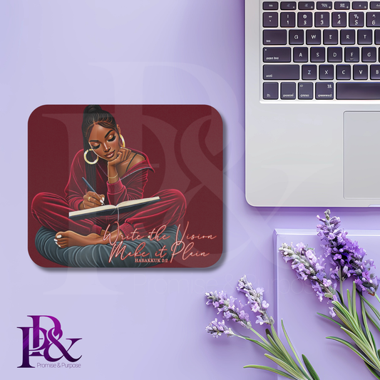 Inspired by the Word Collection – Write the Vision Mousepad | Scripture & Faith-Based Desk Decor | IS07