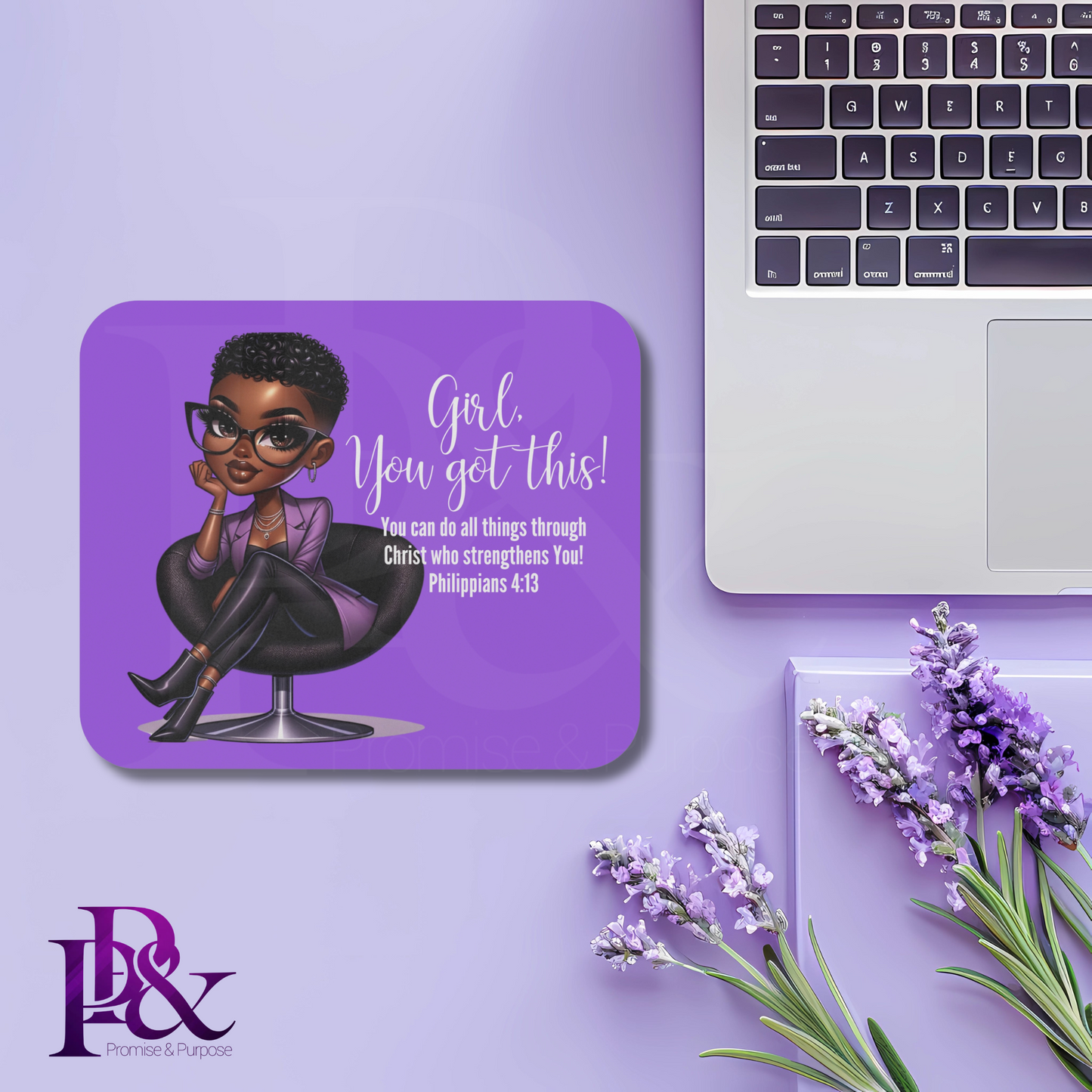 Girl, You Got This Amethyst Mouse Pad | Faith-Based Desk Decor | YGTW01A