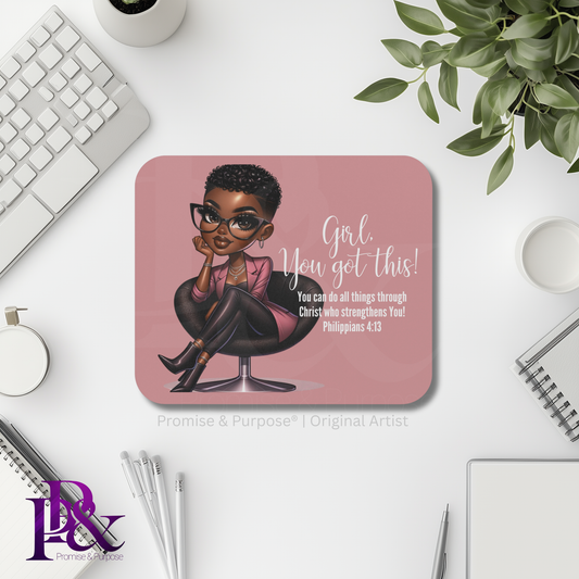 Girl You Got This Mousepad – Faith Desk Decor for Women (Pink) | YGTW01PNK
