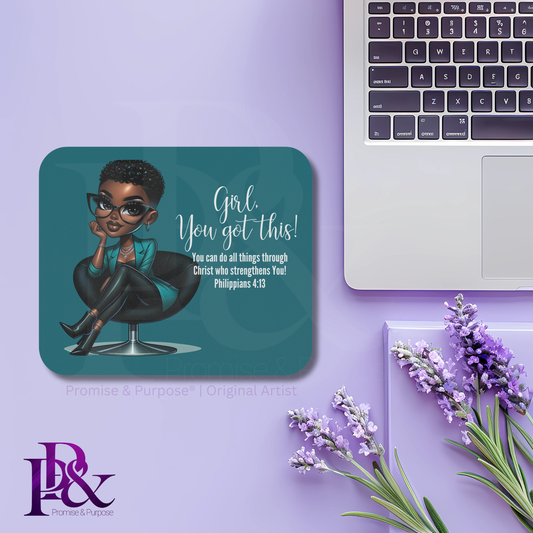 Girl You Got This Mousepad – Faith Desk Decor for Women (Teal) | YGTW01