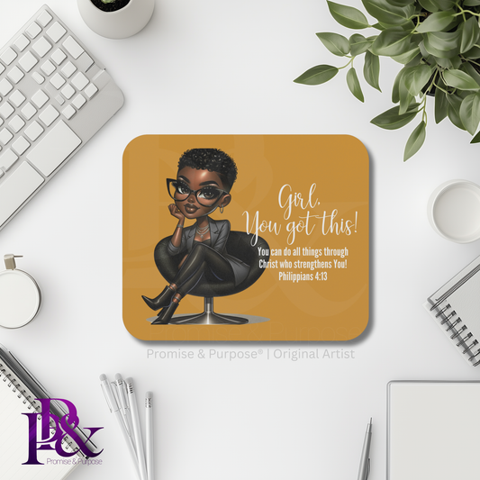Girl You Got This Mousepad – Faith Desk Decor for Women (Yellow Gold) | YGTW01