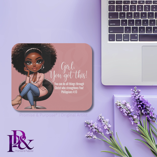 Girl You Got This Mousepad – Faith Desk Decor for Women (Pink) | YGTW02