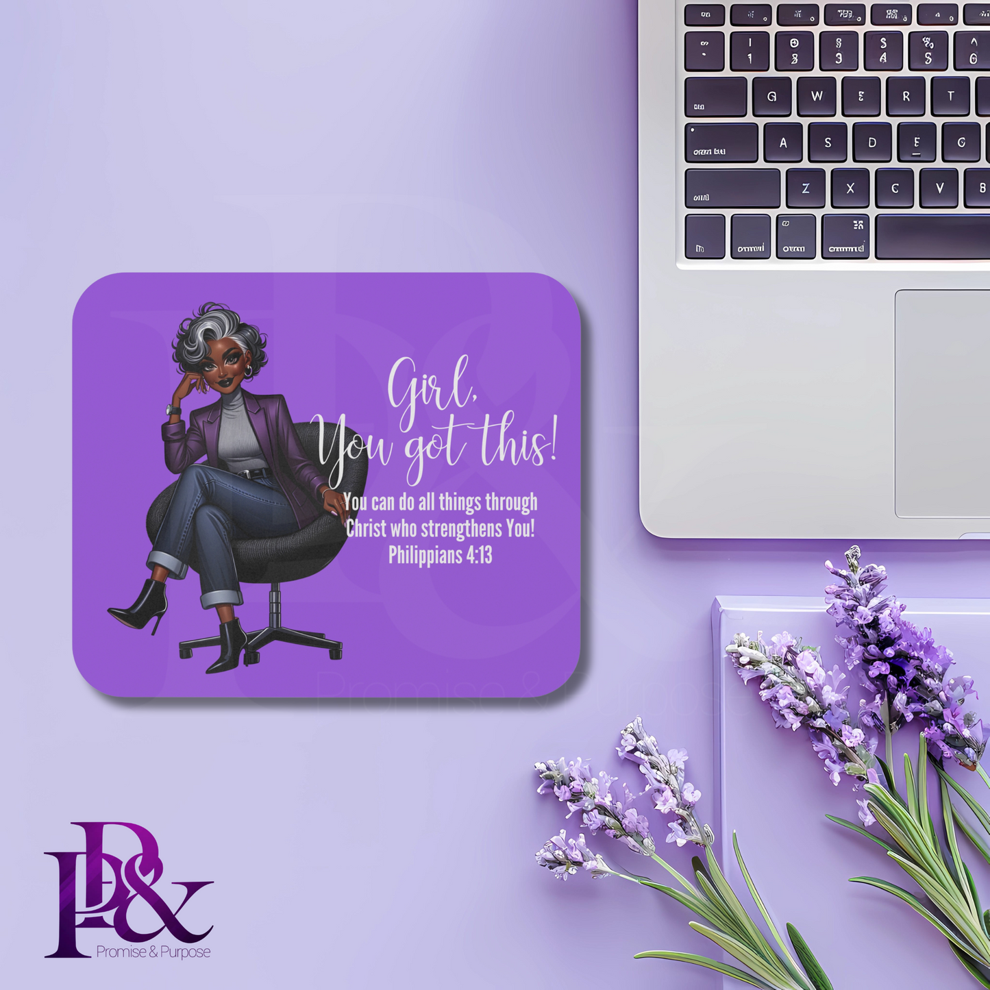 Girl, You Got This Amethyst Mouse Pad | Faith-Based Desk Decor | YGTW07A