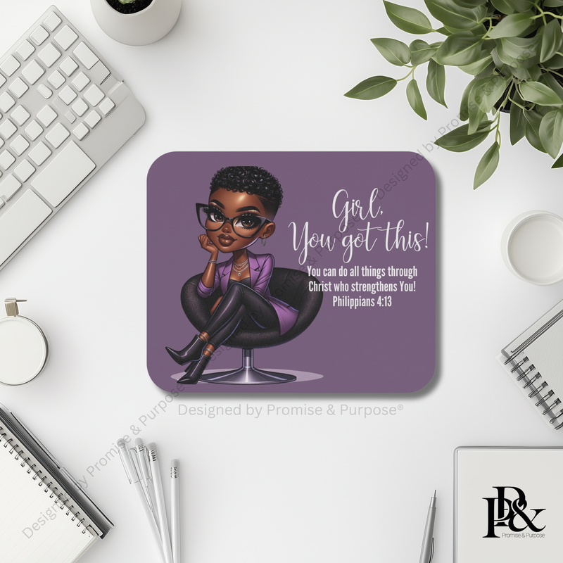 Girl You Got This® mousepad by Promise & Purpose® featuring faith-inspired encouragement for women, perfect for office desks, home workspaces, and everyday motivation.
