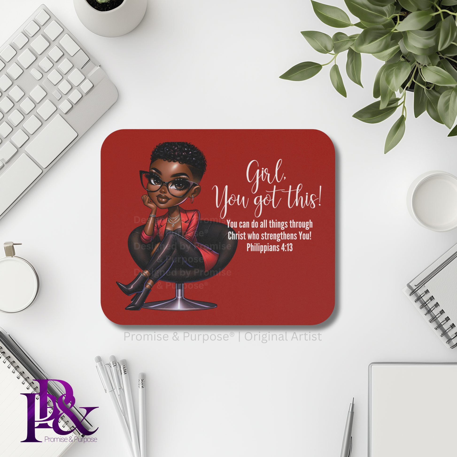Girl You Got This® mousepad by Promise & Purpose® featuring faith-inspired encouragement for women, perfect for office desks, home workspaces, and everyday motivation.