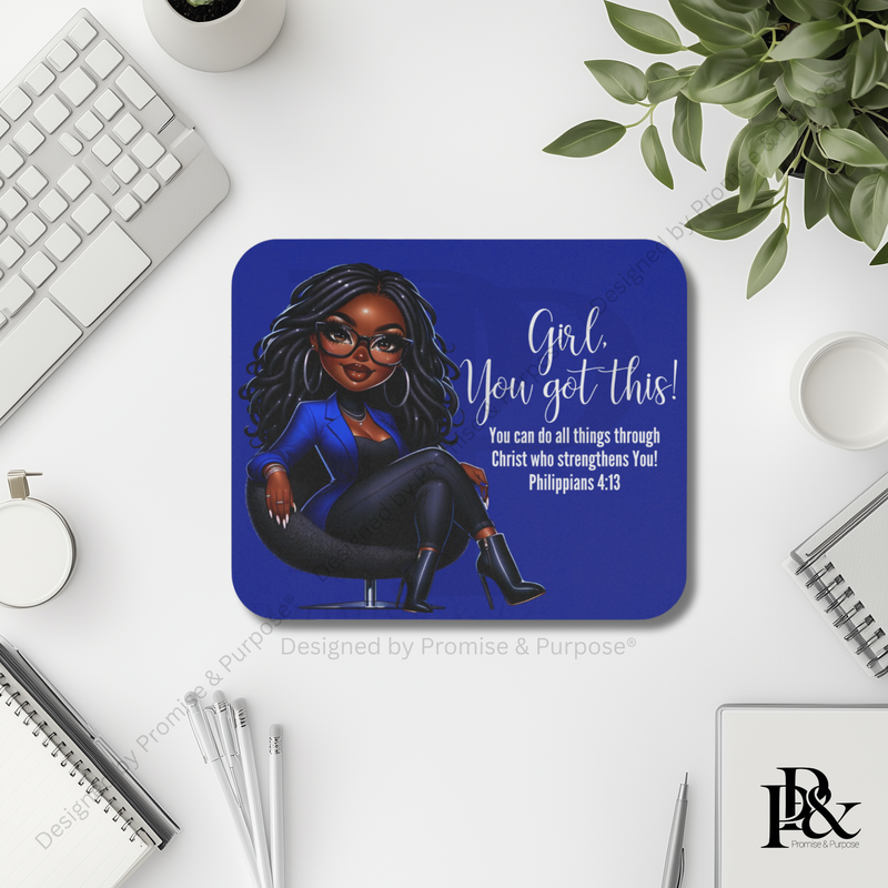 Girl You Got This™ mousepad by Promise & Purpose® featuring faith-inspired encouragement for women, perfect for office desks, home workspaces, and everyday motivation.