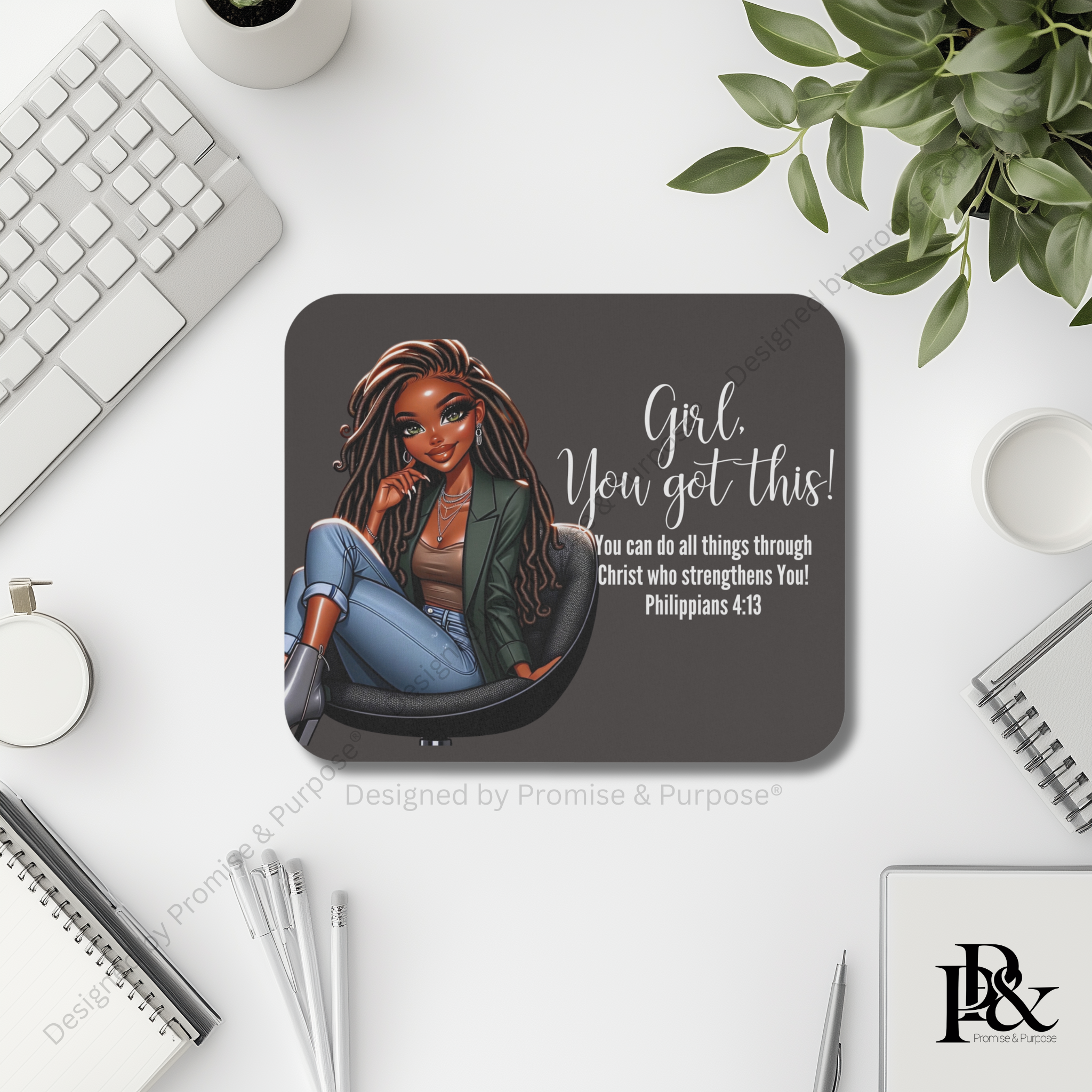 Girl You Got This™ mousepad by Promise & Purpose® featuring faith-inspired encouragement for women, perfect for office desks, home workspaces, and everyday motivation.
