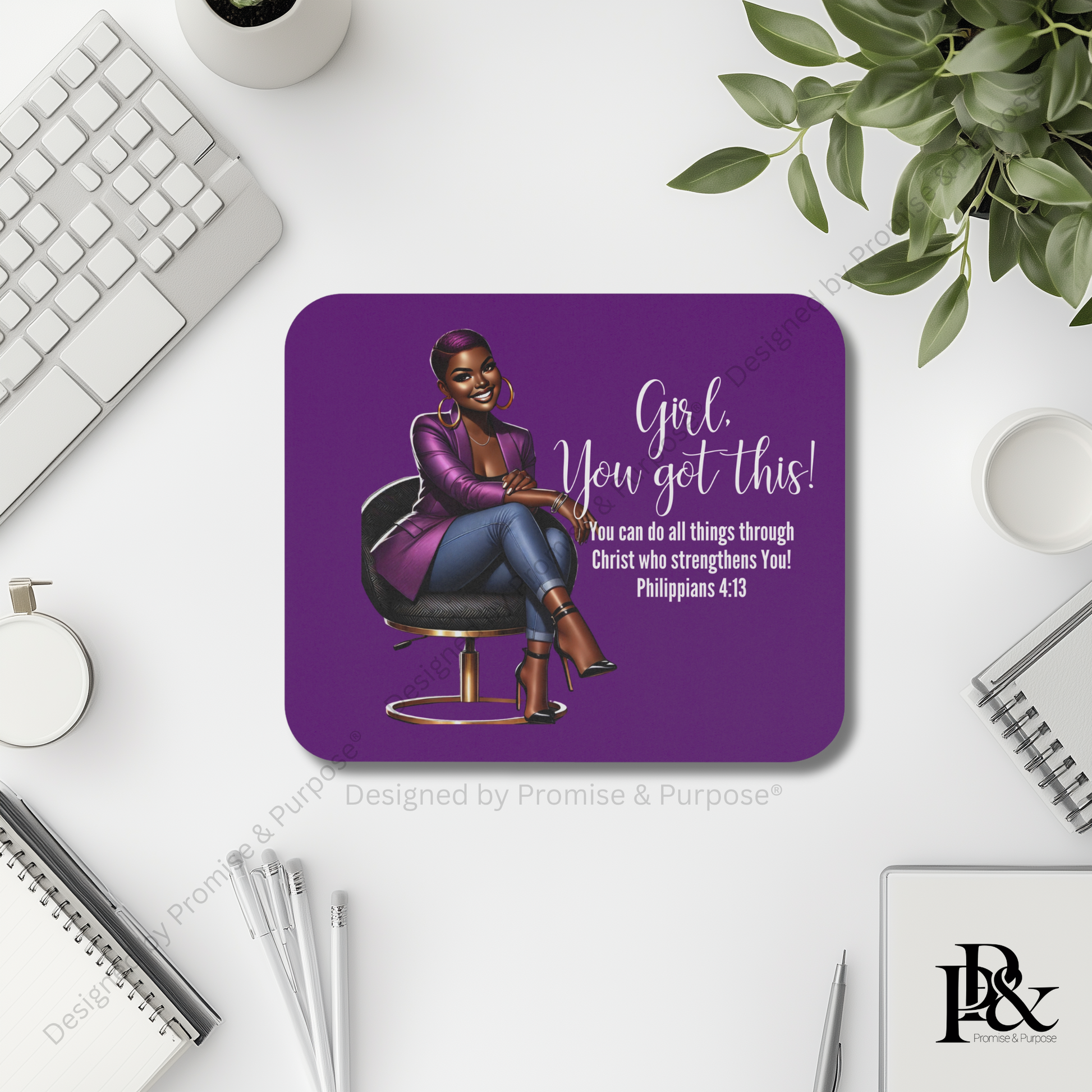 Girl You Got This™ mousepad by Promise & Purpose® featuring faith-inspired encouragement for women, perfect for office desks, home workspaces, and everyday motivation.
