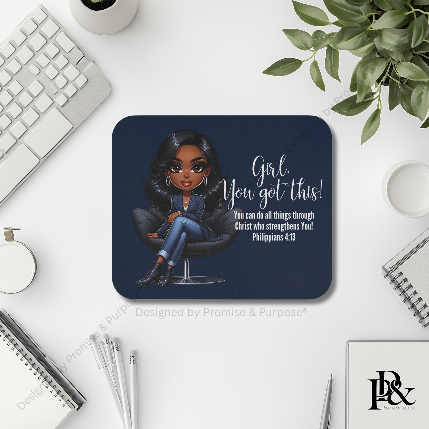 Girl You Got This™ mousepad by Promise & Purpose® featuring faith-inspired encouragement for women, perfect for office desks, home workspaces, and everyday motivation.
