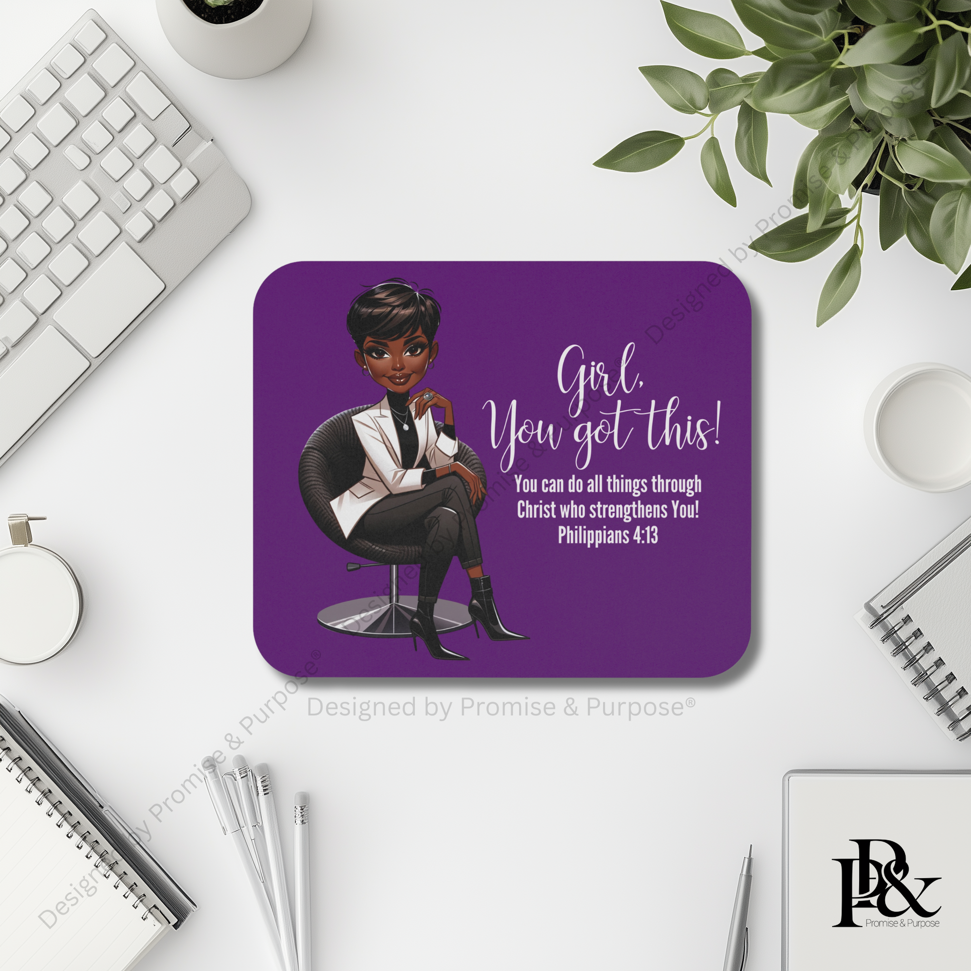 Girl You Got This™ mousepad by Promise & Purpose® featuring faith-inspired encouragement for women, perfect for office desks, home workspaces, and everyday motivation.