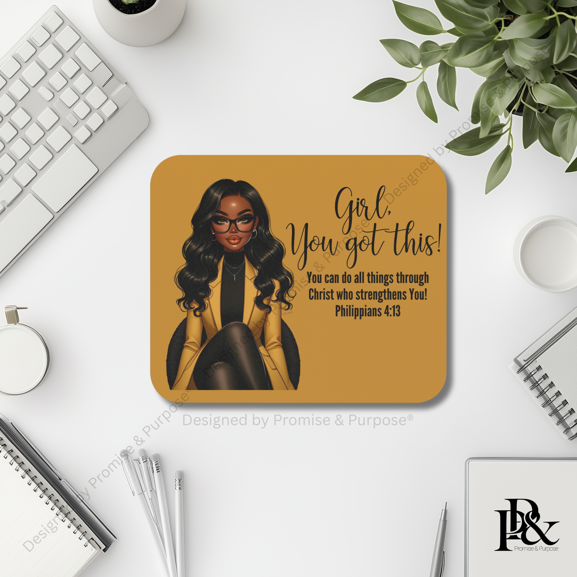 Girl You Got This™ mousepad by Promise & Purpose® featuring faith-inspired encouragement for women, perfect for office desks, home workspaces, and everyday motivation.
