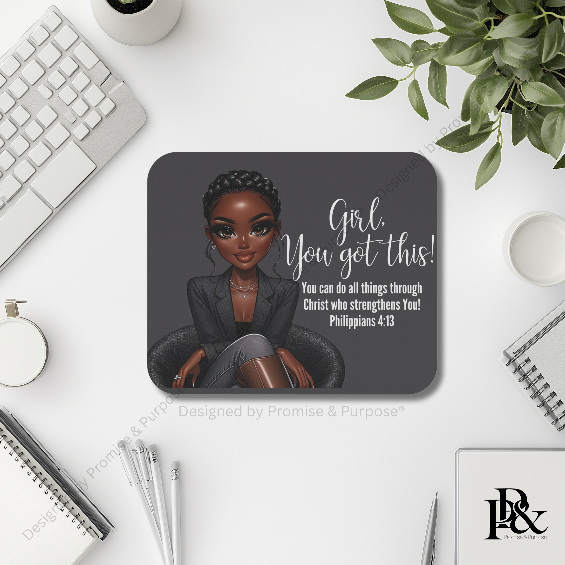 Girl You Got This™ mousepad by Promise & Purpose® featuring faith-inspired encouragement for women, perfect for office desks, home workspaces, and everyday motivation.
