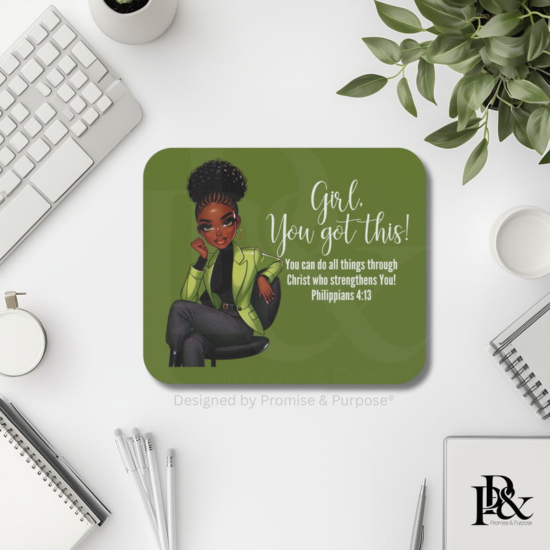 Girl You Got This mousepad from Promise & Purpose® for faith-inspired desk decor and daily encouragement. A meaningful workspace reminder to keep going.
