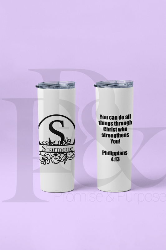 Floral Split Personalizable Tumbler