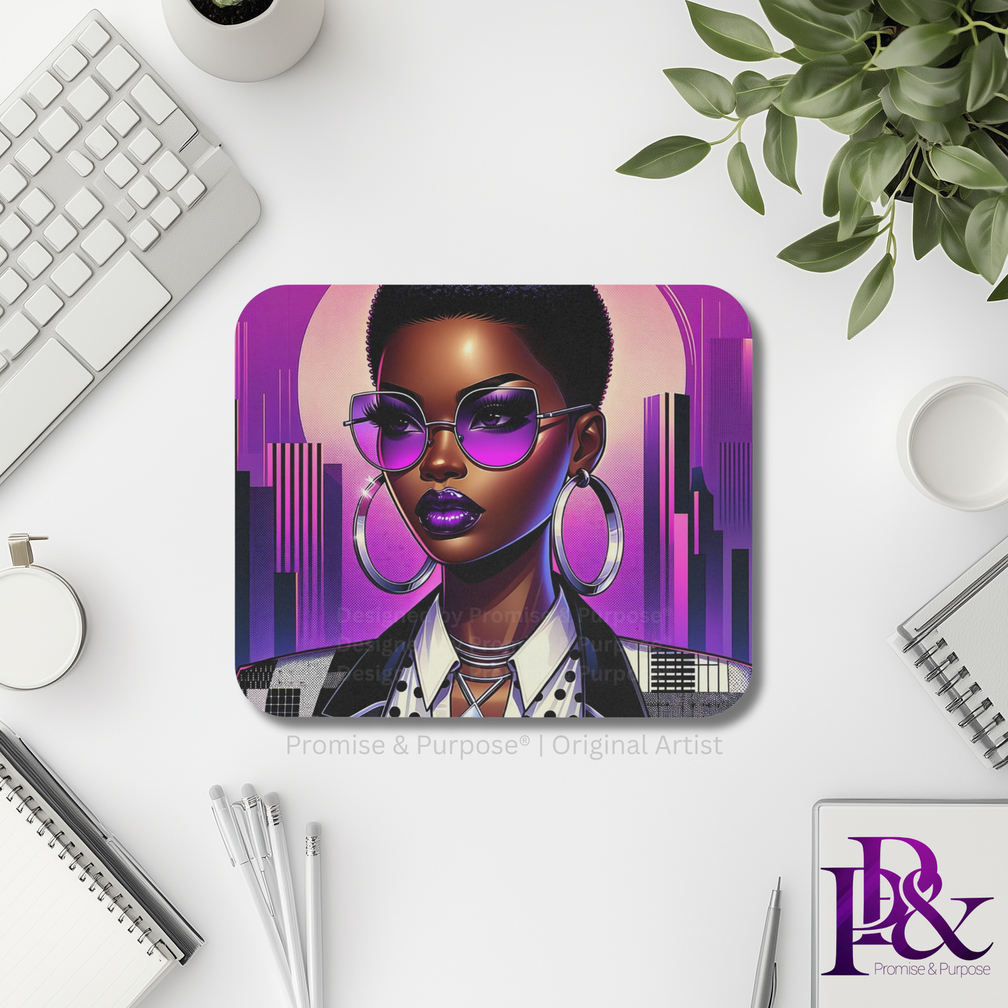 Woman mousepad by Promise & Purpose® featuring faith-inspired encouragement for women, perfect for office desks, home workspaces, and everyday motivation.